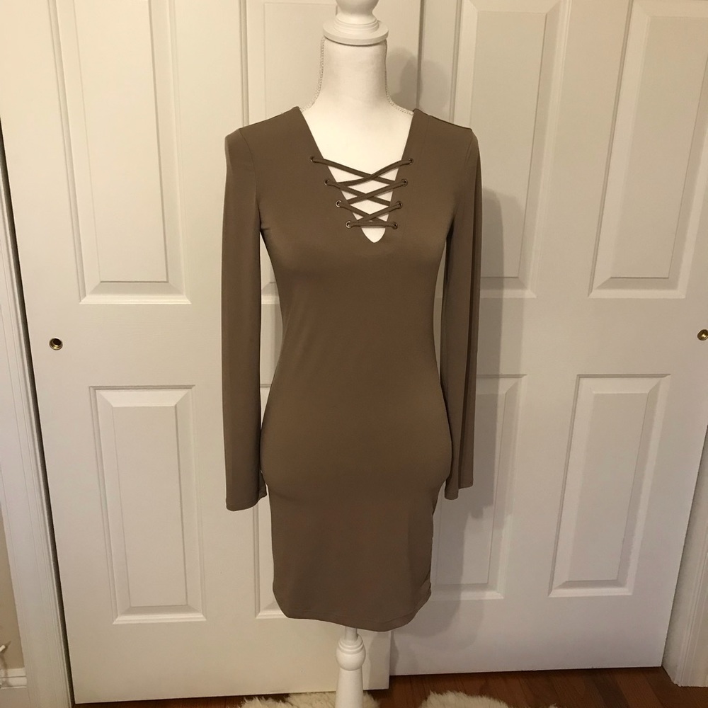 Brown Cross Top Dress